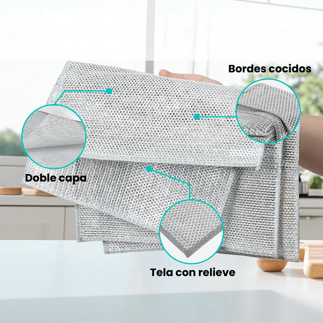 Set de 5 Paños de Aluminio Multisuso Para Cocina - Malvo